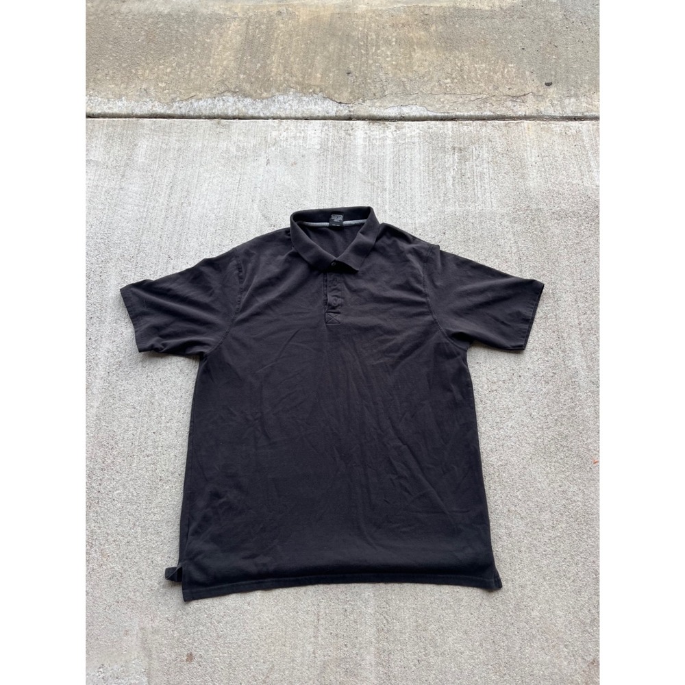Hanes X-Temp Mens Black Short Sleeve Polo Shirt Size Large L Casual Workwear